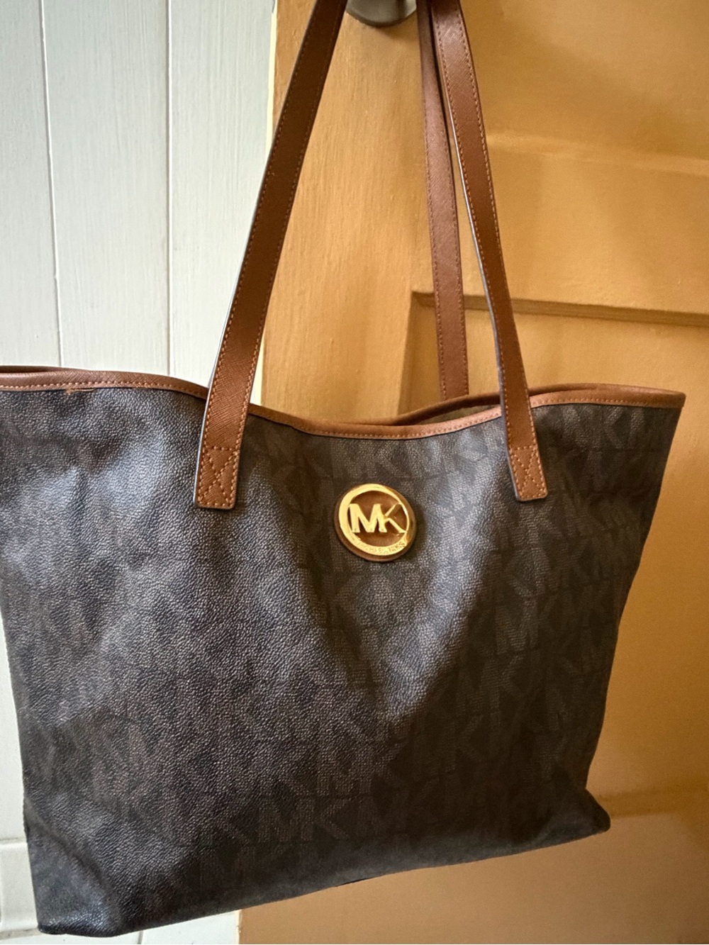 Michael Kors brown leather tote, unused